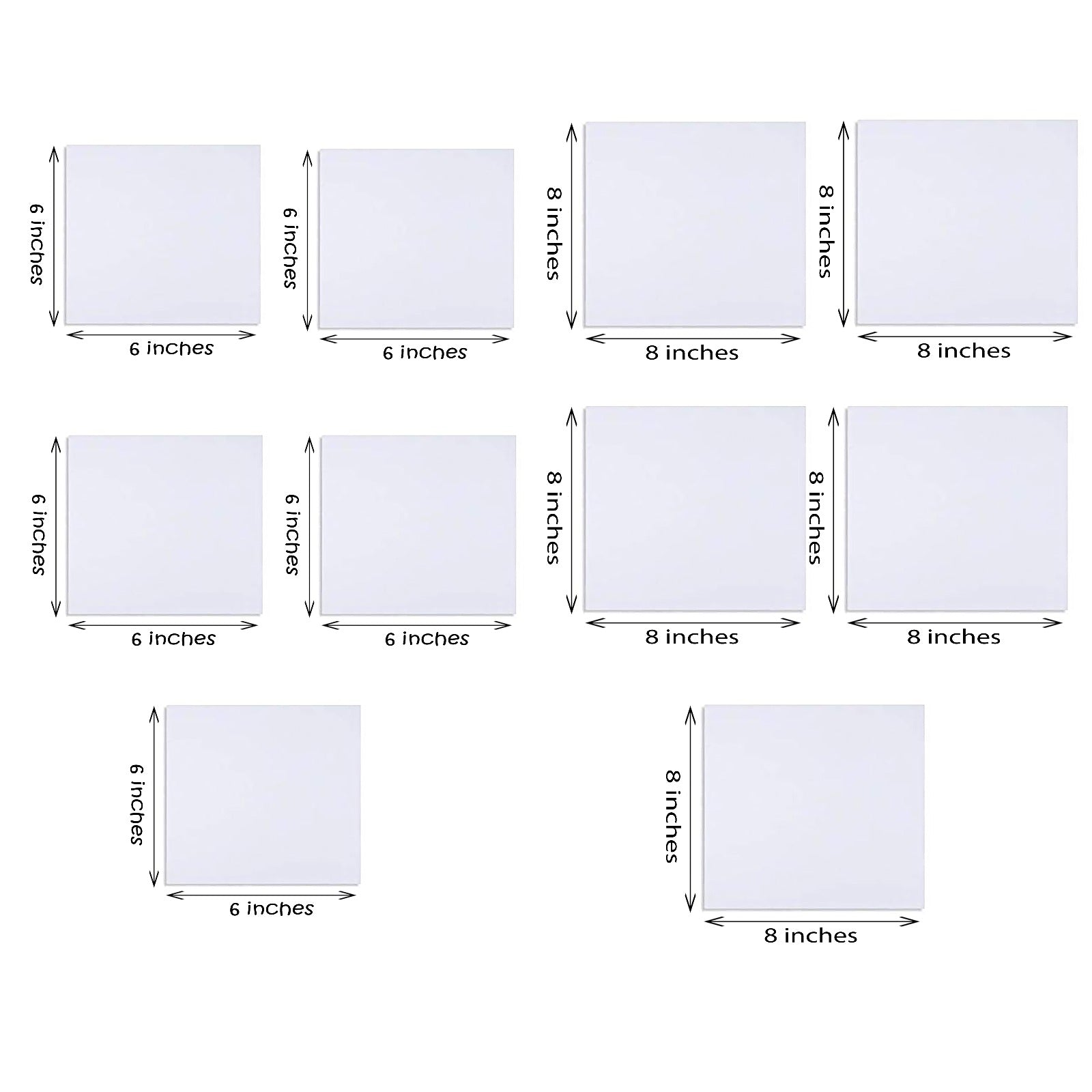 10 Piece of 6x6 and 8x8 Inches White Canvas Board at Best Price in Pakistan. Best Art Supplies, Office & Stationery Store. ✓Free Delivery ✓Cash on Delivery ✓Deals