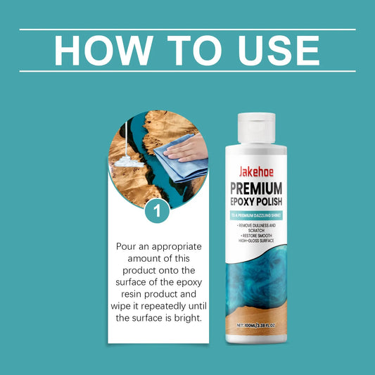Jakehoe Epoxy Resin Polish & Surface Restorer – 100ml | High Gloss Finish | Scratch & Stain Remover for Resin Art, Jewelry, and Crafts