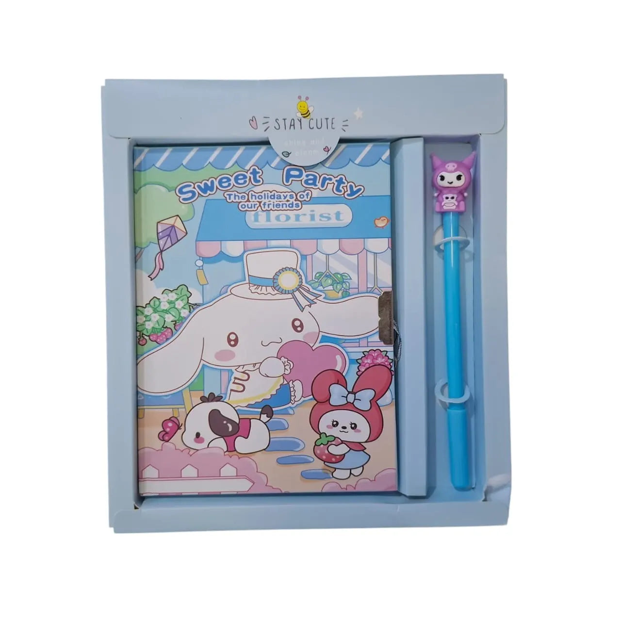 Kuromi diary with lock and gel pen – cute stationery gift available in 4 colors with key lock