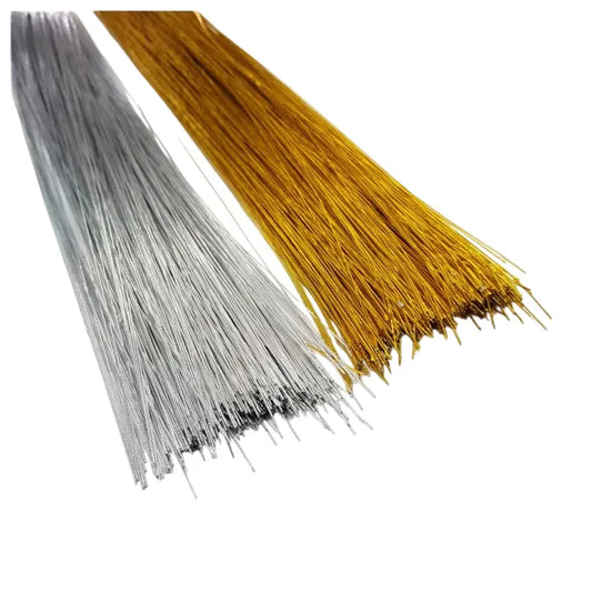 Shop 30 pcs of Golden Silver PVC Coated Iron Stocking Wire for your handmade flower creations. Get the best deals online at Qasimstationers.pk