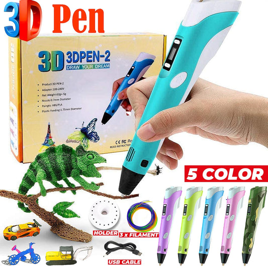 Explore 3D pen drawing with our USB rechargeable doodle pen. Perfect for school workshops, it includes refills to enhance your creative projects and designs.