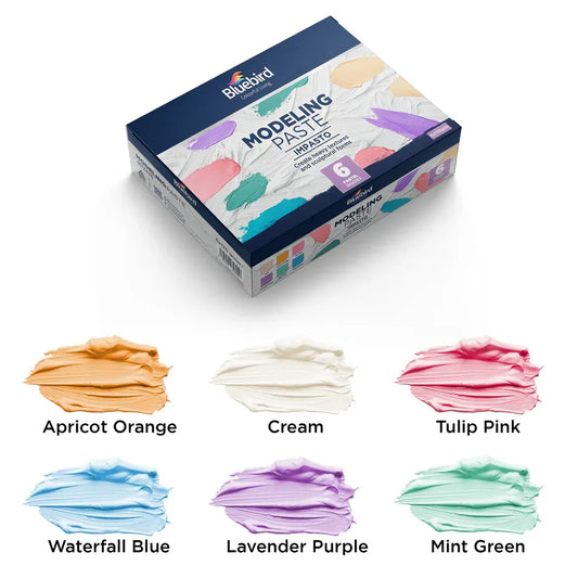 Bluebird Coloured Modeling Paste 150 gm – Set of 6 Pastel Shades