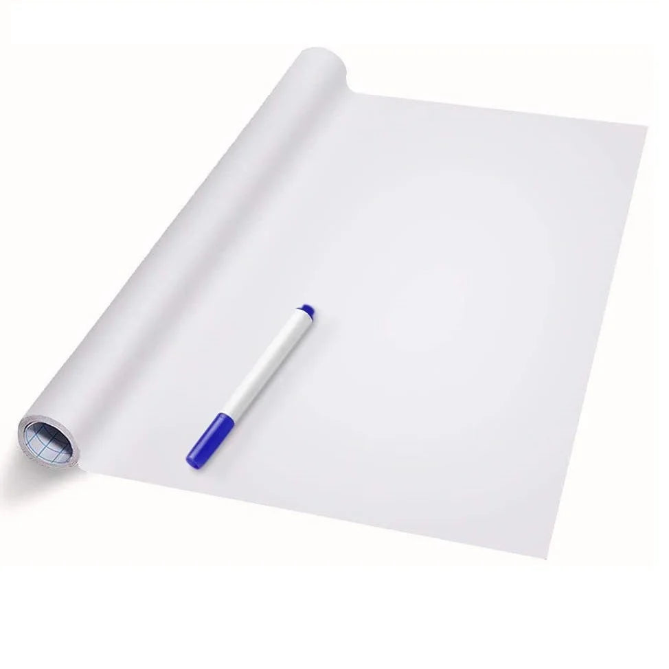 Our 45 x 200 cm dry erase whiteboard sticker is perfect for any environment. Self-adhesive and reusable, it allows for easy drawing and note-taking with erasable markers.