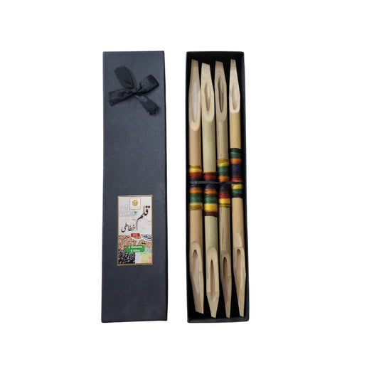 Shop our exquisite 4 Pcs Double Sided Fancy Calligraphy Pens. Ideal for Arabic, Urdu, and Farsi writing. Quality bamboo craftsmanship at Qasimstationers.pk.