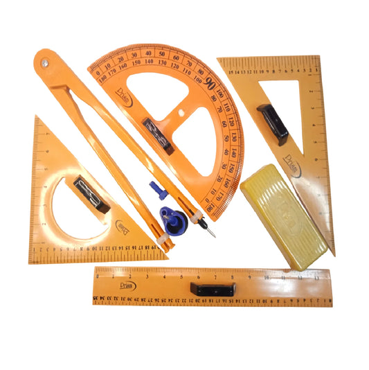Elevate your teaching tools with our 6Pcs Mathematical Instrument set. Perfect for geometry lessons, it includes rulers and compasses for school and home applications.