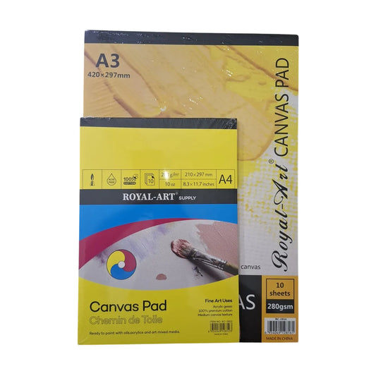Shop the premium A4 A3 Royal Art Artists Canvas Pad, crafted from 100% cotton and 280g/m. Visit Qasimstationers.pk for unbeatable online prices!