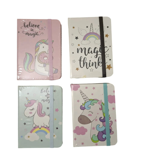 Experience the magic of the A7 Cute Unicorn-Themed Notebook Diary Set, complete with an elastic band. A wonderful gift option for children and unicorn fans.