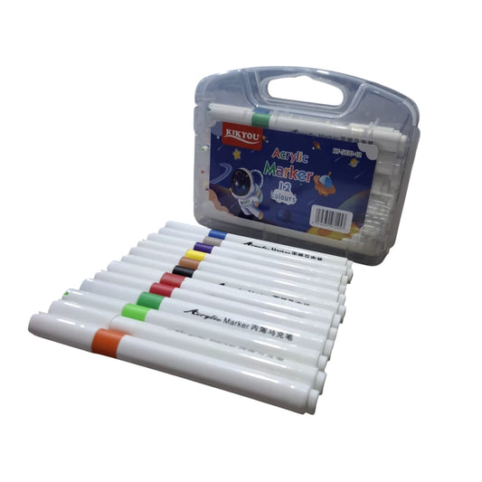 Acrylic Markers Pack of 12 pcs with plastic box packing at Best Price in Pakistan. Best Art Supplies, Office & Stationery Store. ✓Free Delivery ✓Cash on Delivery ✓Deals