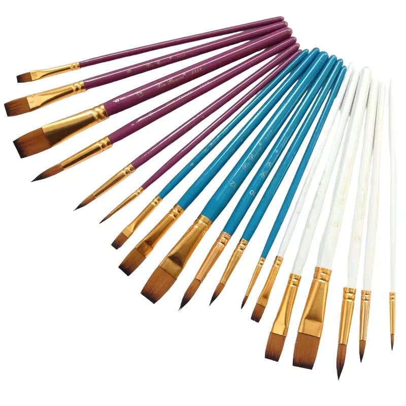Shop our high-quality brushes with wood handles and nylon hair, ideal for watercolor, acrylic, and oil painting. Great for outdoor use and gifting!