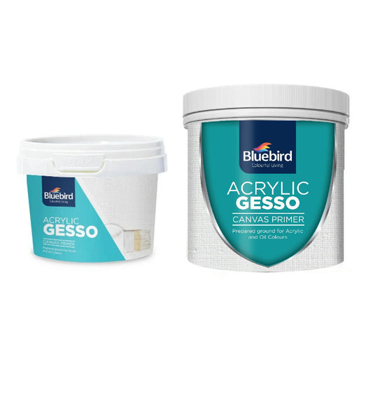 Shop Bluebird Gesso White in 150g and 600g at qasimstationers.pk. Enjoy the best prices and elevate your art projects with premium quality gesso.