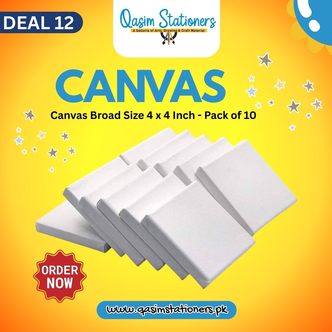 High Quality 4x4 Inches White Round Canvas 100% cotton canvas Suitable for oils, acrylics, & watercolor at Best Price in Pakistan ✓Free Delivery ✓Deals