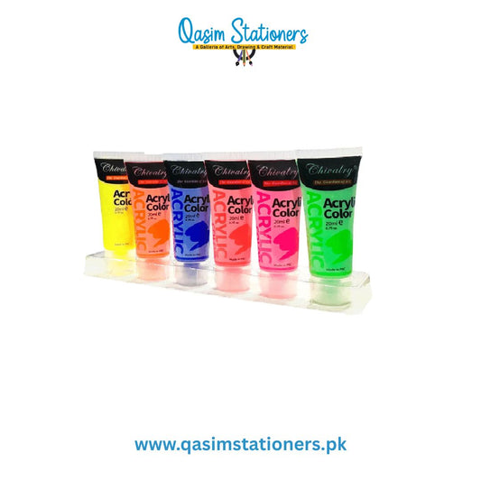 Chivalry Fluorescent Acrylic Paint Colors - Pack of 6x20 ml at Best Price in Pakistan. Best Art Supplies & Stationery Store. ✓ Free Delivery ✓ Cash on Delivery
