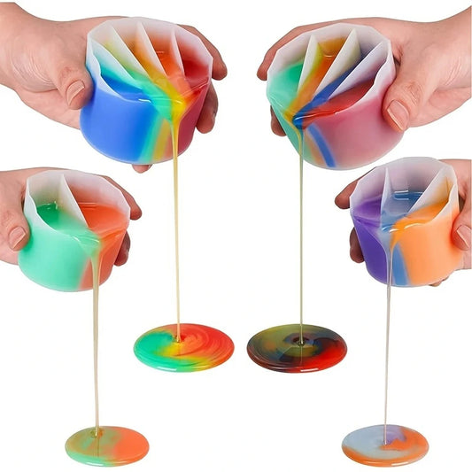 Create mesmerizing art with our Color Mixing Split Cup for acrylic pouring. This silicone mold is perfect for DIY enthusiasts seeking vibrant color combinations.