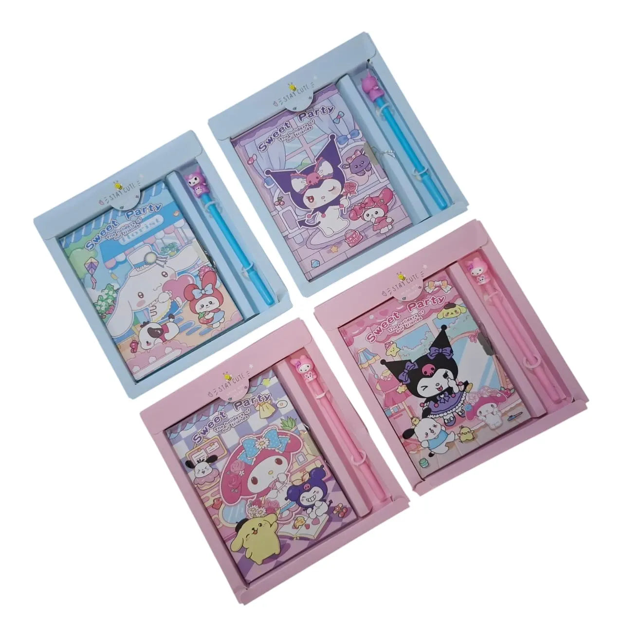 Kuromi diary with lock and gel pen – cute stationery gift available in 4 colors with key lock