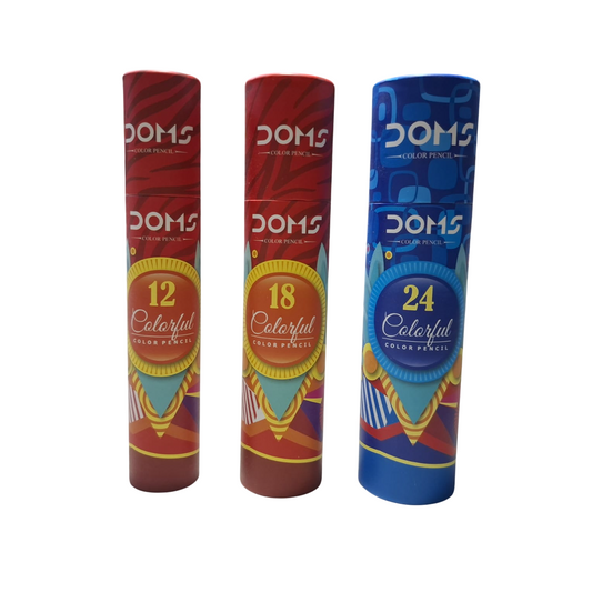 Create stunning artwork with DOMS Color Pencils. Choose from 12, 18, 24, or 36 vibrant, non-toxic colors in a convenient jar for endless creativity.