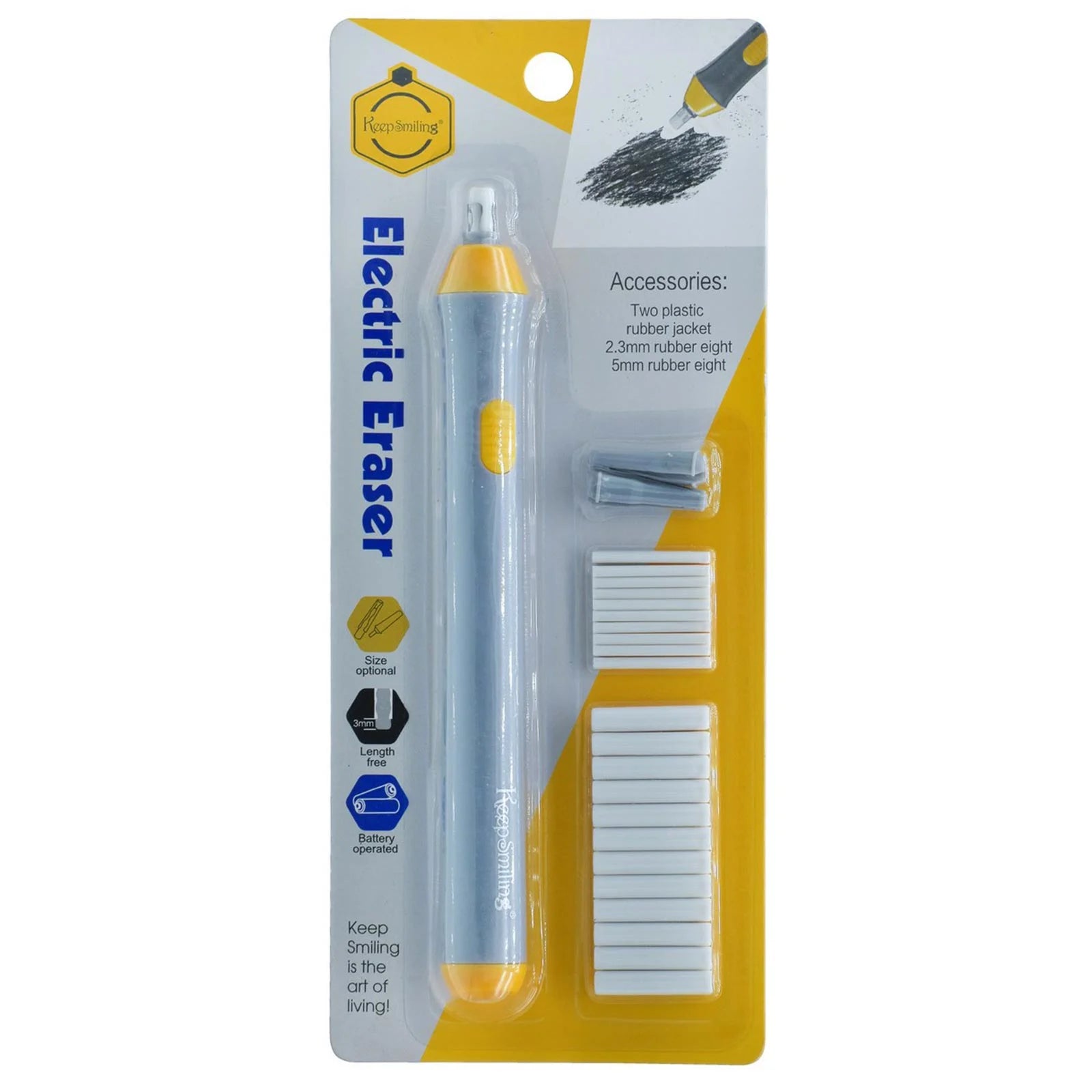 Buy Keep Smiling Electric Eraser, Battery Operated Eraser at Best Price in Pakistan. Best Art Supplies & Stationery Store. ✓ Free Delivery ✓Cash on Delivery ✓ Deals