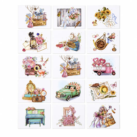 Shop our decorative mini greeting cards pack of 5, featuring beautiful floral messages. Perfect for gifts and crafts. Visit Qasimstationers.pk for great deals!