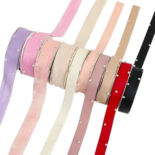 Shop premium 1-inch pearl gift wrapping ribbon fabric, 5 yards, at Qasimstationers.pk. Perfect for adding elegance to your gifts at the best price!