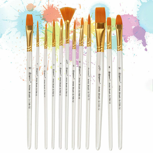 The multipurpose brushes are great for watercolor, oil, gouache, acrylic paint, body, nail, face paint, miniature, model, ceramic, craft art paint, etc.