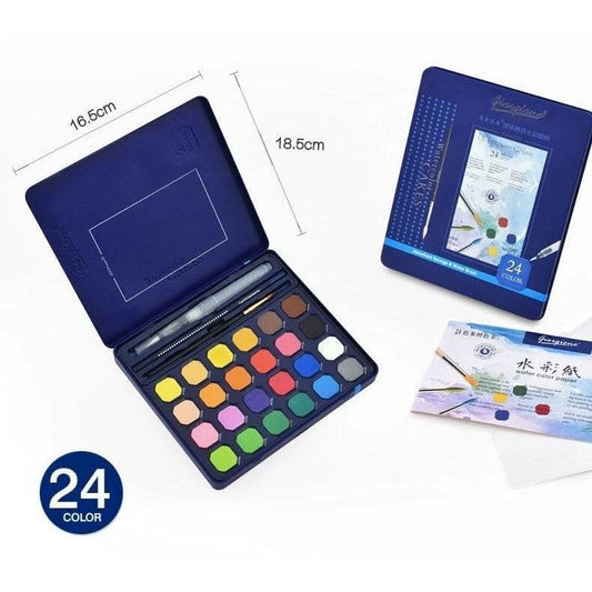Buy Giorgione Solid Water Color Watercolor Paint Set with Blue Tin Box 24 color at Best Art Supplies & Stationery Store. Check Price and Buy Online. ✓ Free Shipping ✓ Cash on Delivery