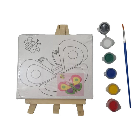 Imported outline canvas Board 4x4 Inches with easel