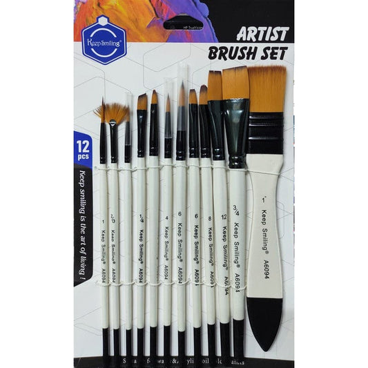 Buy Keep Smiling A6094B (Blister Card) Multi shape Paint Brush Set - 12 Pcs at Best Price in Pakistan. Best Art Supplies, Office & Stationery Store. ✓Free Delivery ✓Cash on Delivery ✓Deals