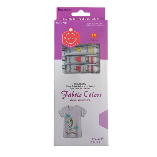 Buy Keep Smiling Fabric Paint Color 12 pcs x 6ml at Best Price in Pakistan. Best Art Supplies, Office & Stationery Store ✔complete range of Fabric Paint Colors