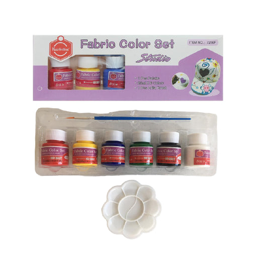 Buy Keep Smiling Fabric Paint Color set 6 Pcs x 25ml with color Palette (Textile) at Best Price in Pakistan. Best Art Supplies, Office & Stationery Store ✔ Free Delivery ✓ Art Deals. These Fabric Paints can be applied to both natural and synthetic fabrics, including cotton, linen, t shirts, jean jackets, tote bags, shoes.