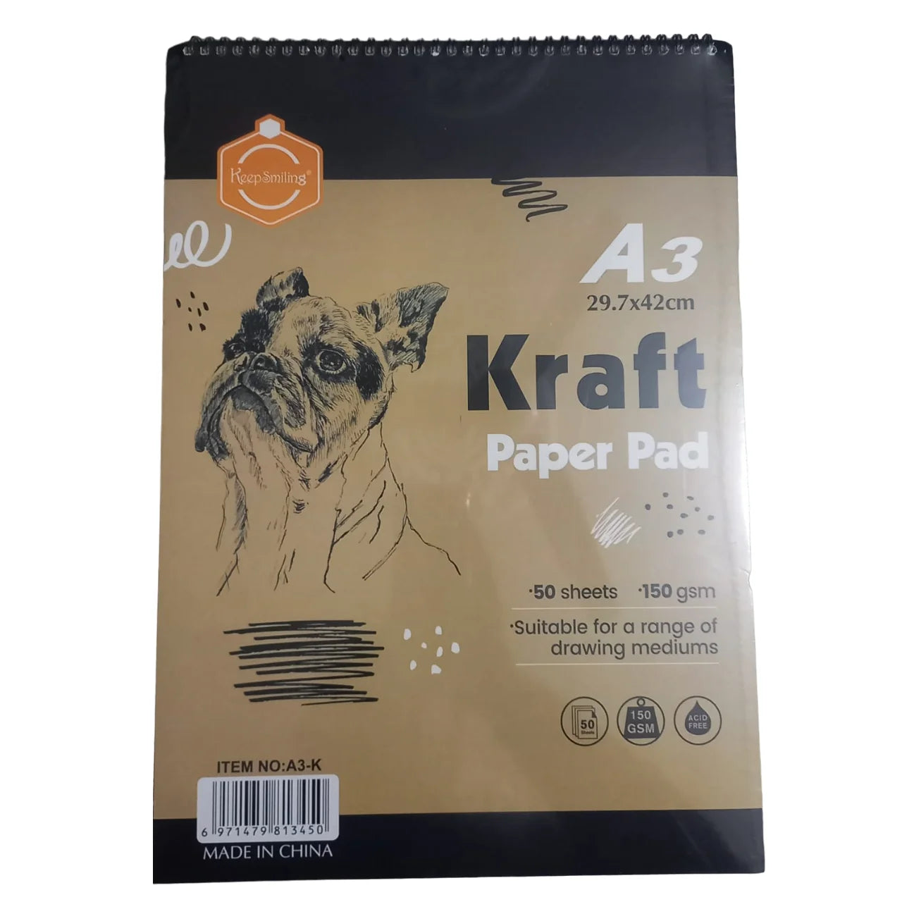 Keep Smiling Kraft Paper Pad Sketchbook 50 Sheets A3 Size Size at Best Price in Pakistan. Best Art Supplies, Office & Stationery Store. ✓Free Delivery ✓Cash on Delivery ✓Deals