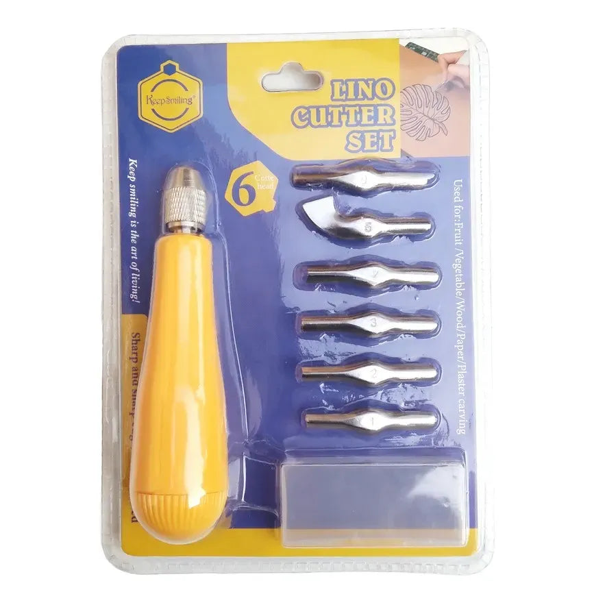 Buy Keep Smiling Lino Cutter Set Includes 6 Cutter Head at Best Art Supplies & Stationery Store. Check Price and Buy Online. ✓ Free Shipping ✓ Cash on Delivery