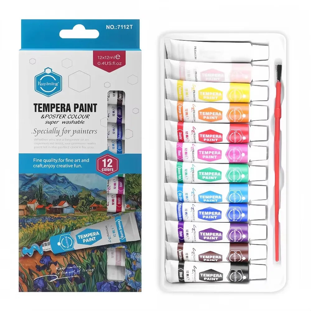 Buy Keep Smiling Tempera Paint & Poster Color 12x12ml at Qasimstationers.pk. Ideal for school projects and crafts. Order yours and start creating!