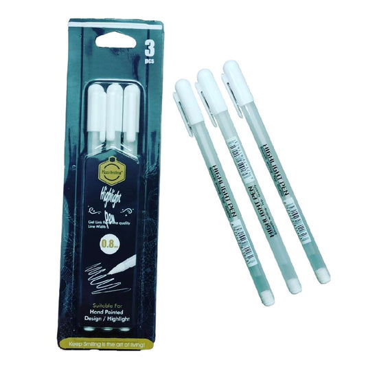 Gel ink pens, fine Quality Line width 0 8mm Perfectly uses for Design, Hand painted, Highlight Brand Keep Smiling White Gel Pen Water Proof, Buy online from Qasimstationers.pk Excellent for decoration and art works, coloring books, school projects, writing party invites, decorating greeting cards, doodling, and more
