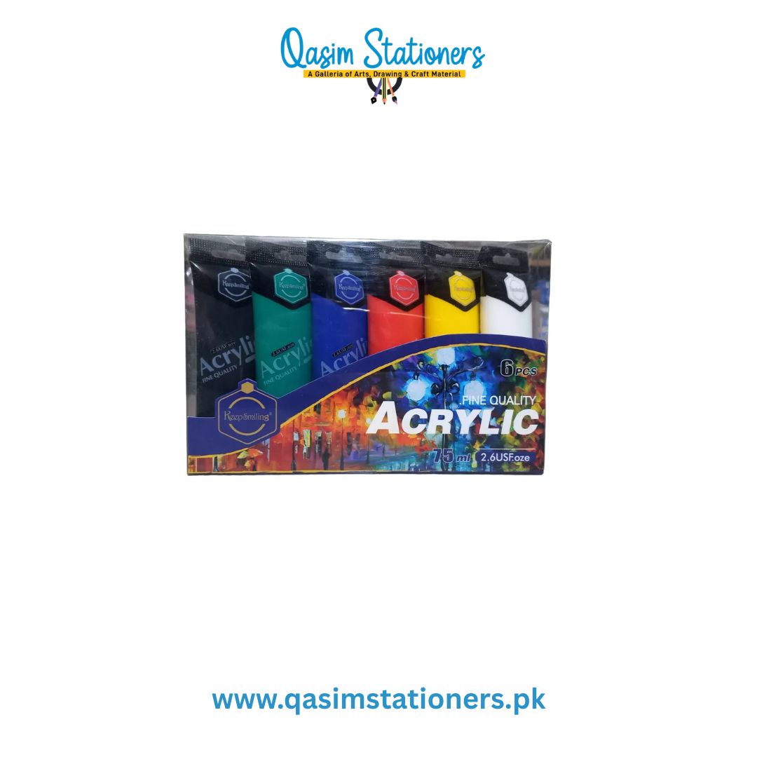 Buy Keep Smiling acrylic Paint Color Pack of 6 x 75ml at Best Price in Pakistan. Best Art Supplies & Stationery Store. ✓ Free Delivery ✓ Cash on Delivery ✓ Deal
