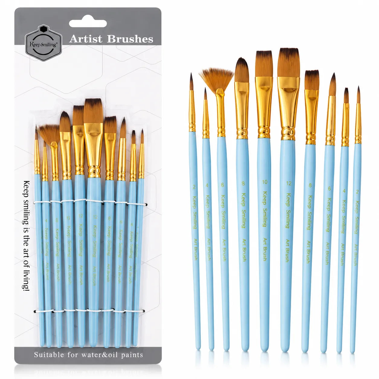 Shop the Keepsmiling Pack of 10 Multi Shapes High Quality Nylon Professional Art Paint Brushes A6303Z at Qasimstationers.pk. Unbeatable prices await!