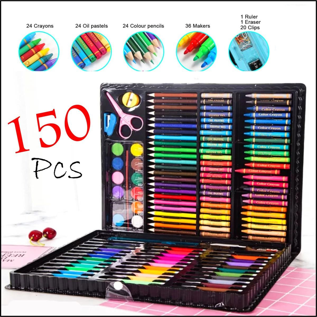 Kids Colouring Kit - 150 Pcs Color Box Set Box at Best Prices at Best Price in Pakistan. Best Art Supplies, Office & Stationery Store. ✓ Free Delivery ✓ Cash on Delivery ✓ Deals