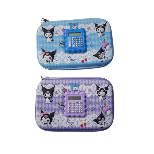 Keep your child's stationery stylishly organized with the Kuromi 3D Pencil Case! Featuring a built-in calculator and spacious design, it's perfect for school and travel.
