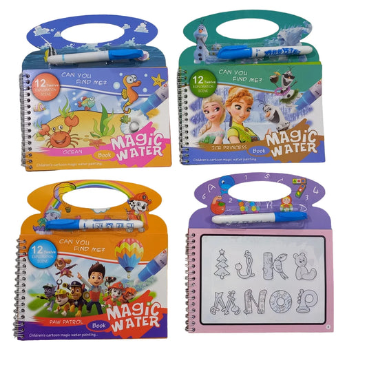 Explore creativity with the Magic Water Book! This unique drawing and coloring board, paired with a magic water pen, offers hours of artistic enjoyment for all ages.