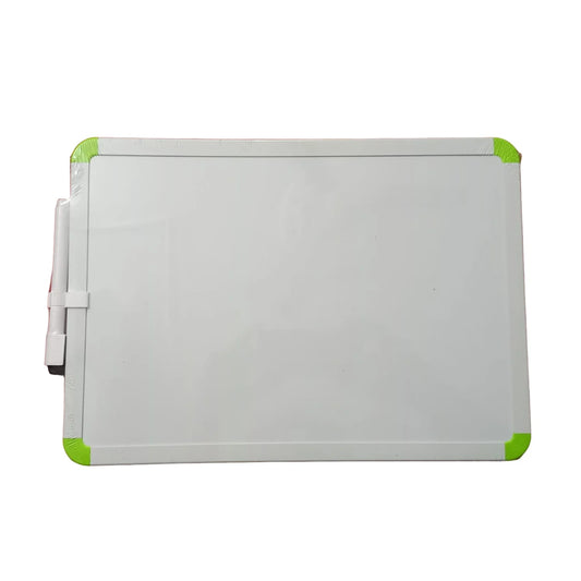 Magnetic Double sided White Board Dry Erase Board, 25 x 35 cm, White Frame with Board Marker, Light Weight high Quality