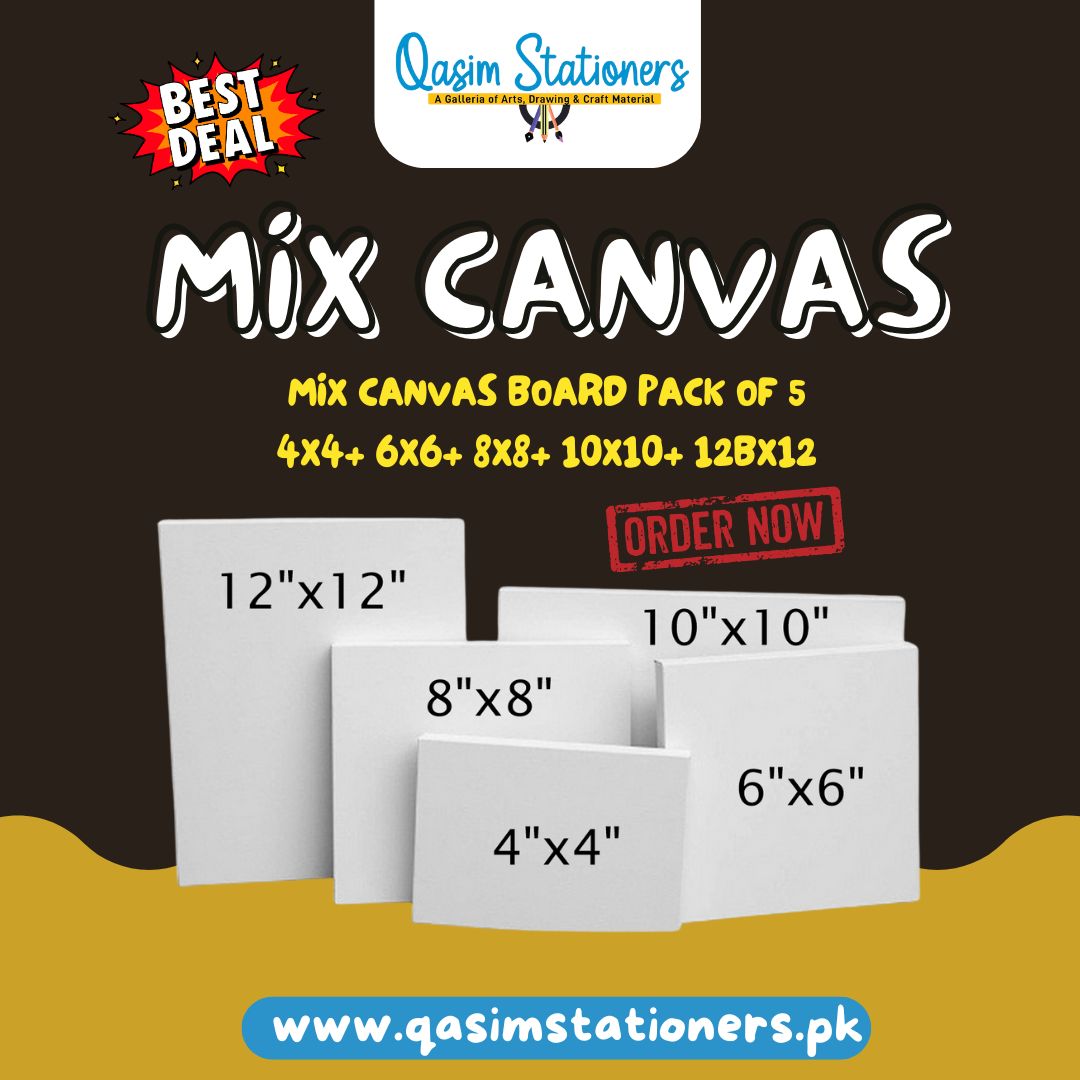 5 Piece of 4x4 – 6x6 – 8x8 – 10x10 – 12x12 Inches White Canvas Board at Best Price in Pakistan. Best Art Supplies, Office & Stationery Store. ✓Free Delivery ✓Cash on Delivery ✓Deals