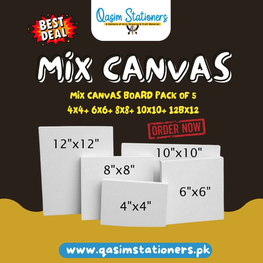 5 Piece of 4x4 – 6x6 – 8x8 – 10x10 – 12x12 Inches White Canvas Board at Best Price in Pakistan. Best Art Supplies, Office & Stationery Store. ✓Free Delivery ✓Cash on Delivery ✓Deals