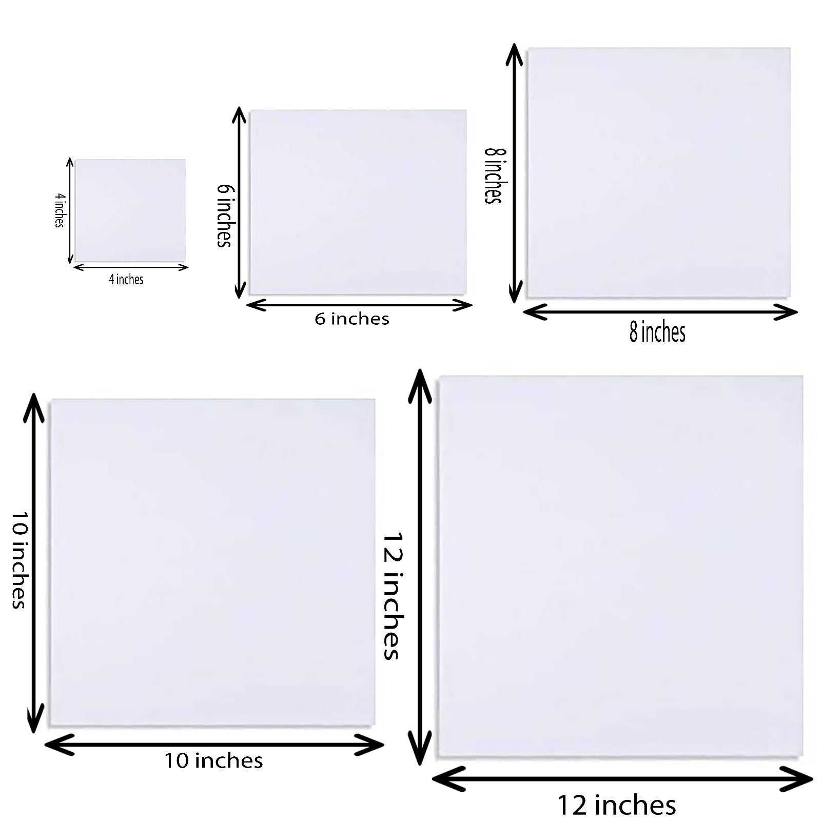 5 Piece of 4x4 – 6x6 – 8x8 – 10x10 – 12x12 Inches White Canvas Board at Best Price in Pakistan. Best Art Supplies, Office & Stationery Store. ✓Free Delivery ✓Cash on Delivery ✓Deals