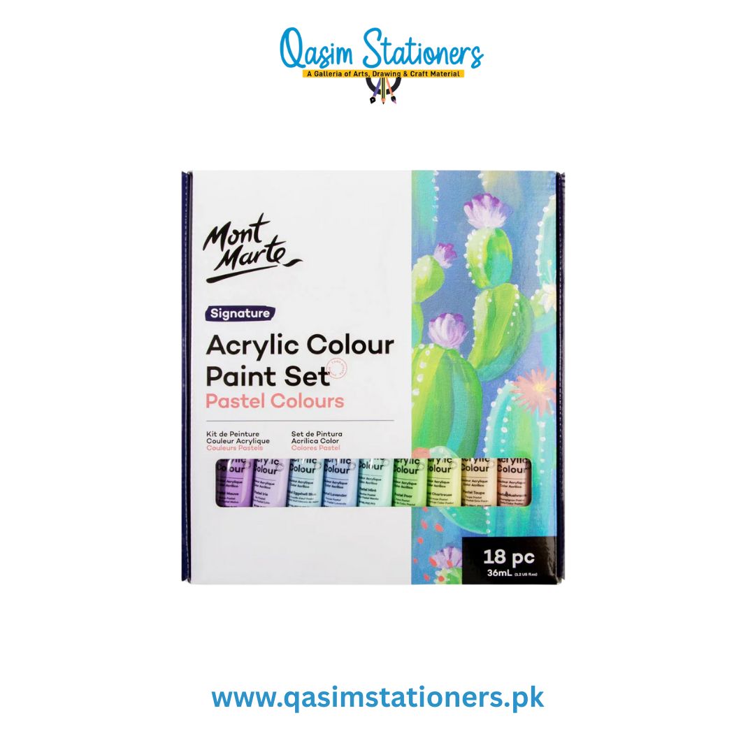 Mont Marte Acrylic Colour Pastel Paint Set Signature 18pc x 36ml at Best Price in Pakistan. Best Art Supplies, Office & Stationery Store. ✓ Free Delivery ✓Cash on Delivery ✓ Deals