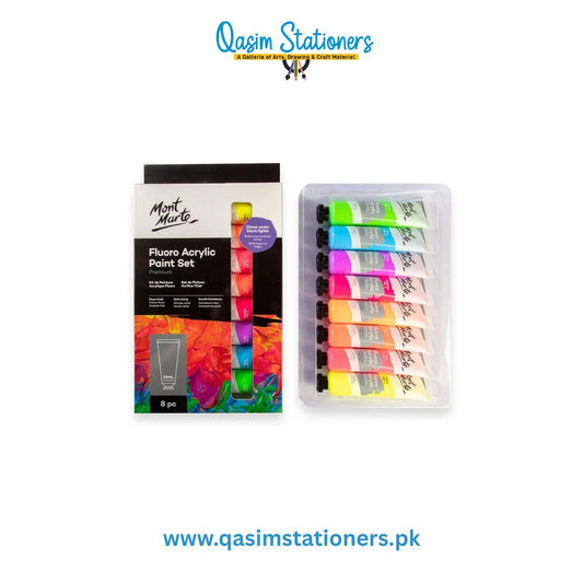 Buy Mont Marte Fluoro Acrylic Paint Set Premium 8pc x 36ml at Best Art Supplies & Stationery Store. Check Price and Buy Online. ✓ Free Shipping ✓ Cash on Delivery