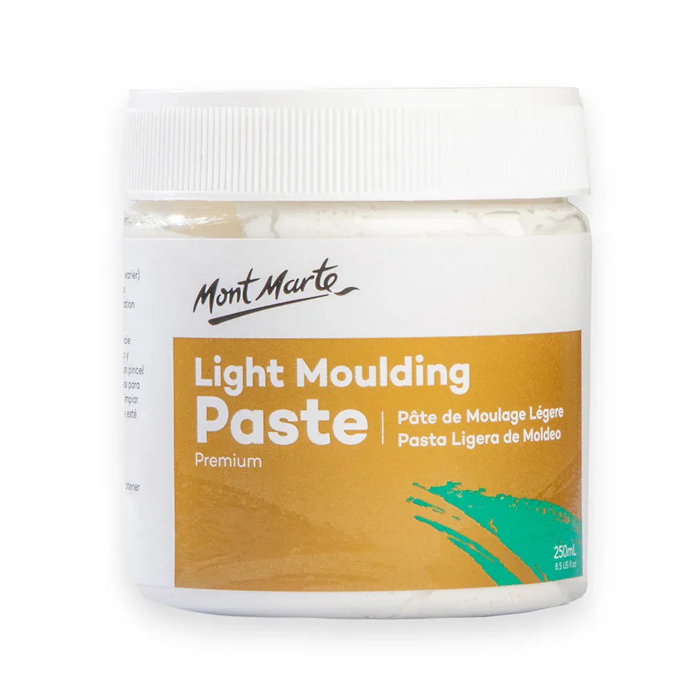 Create stunning textures with Mont Marte Premium Light Moulding Paste. This lightweight formula dries matte and is perfect for both traditional and contemporary art.