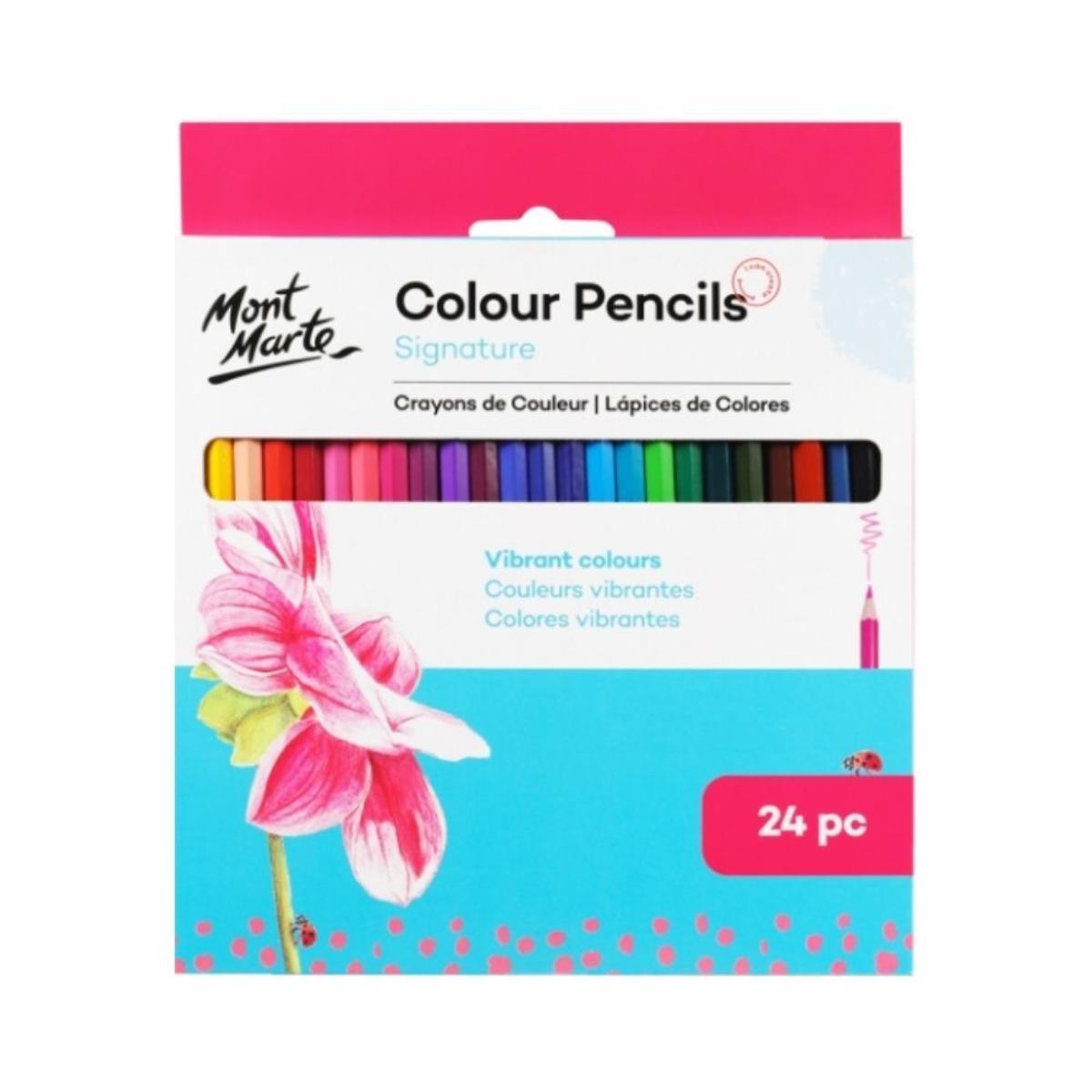 Unleash your creativity with the Mont Marte Color Pencils Signature Series! Available in sets of 24 vibrant colors, these high quality pencils are perfect for sketching, shading, and adding rich color to your artwork Each pencil is designed with smooth, easy to blend pigments that allow for effortless color application and layering Key Features Available in 24 Color Sets Choose the perfect set to suit your artistic needs, whether you’re a beginner or a seasoned artist Vibrant Colors Each pencil provides bol