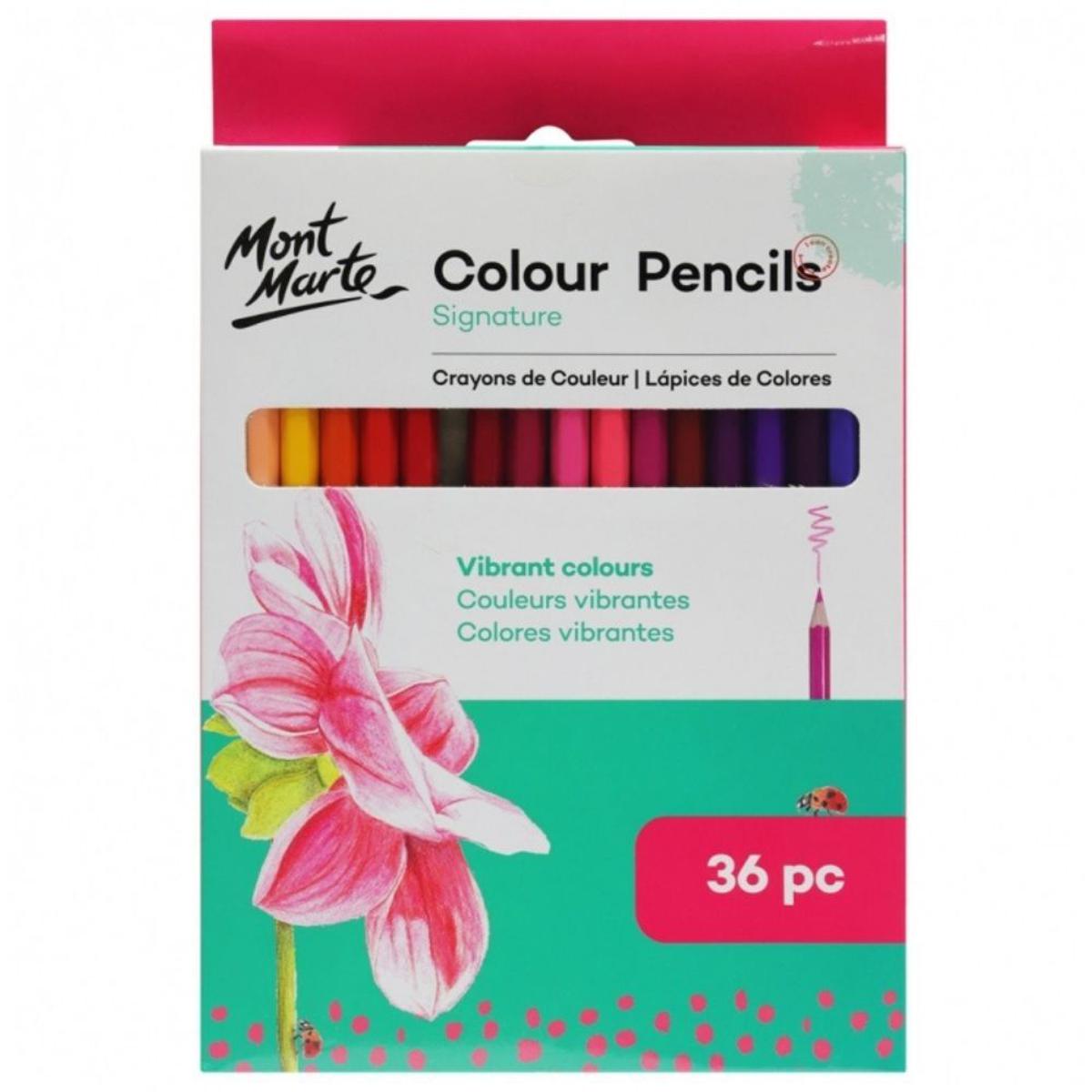 Unleash your creativity with the Mont Marte Color Pencils Signature Series! Available in sets of 36 vibrant colors, these high quality pencils are perfect for sketching, shading, and adding rich color to your artwork Each pencil is designed with smooth, easy to blend pigments that allow for effortless color application and layering Key Features Available in 36 Color Sets Choose the perfect set to suit your artistic needs, whether you’re a beginner or a seasoned artist Vibrant Colors Each pencil