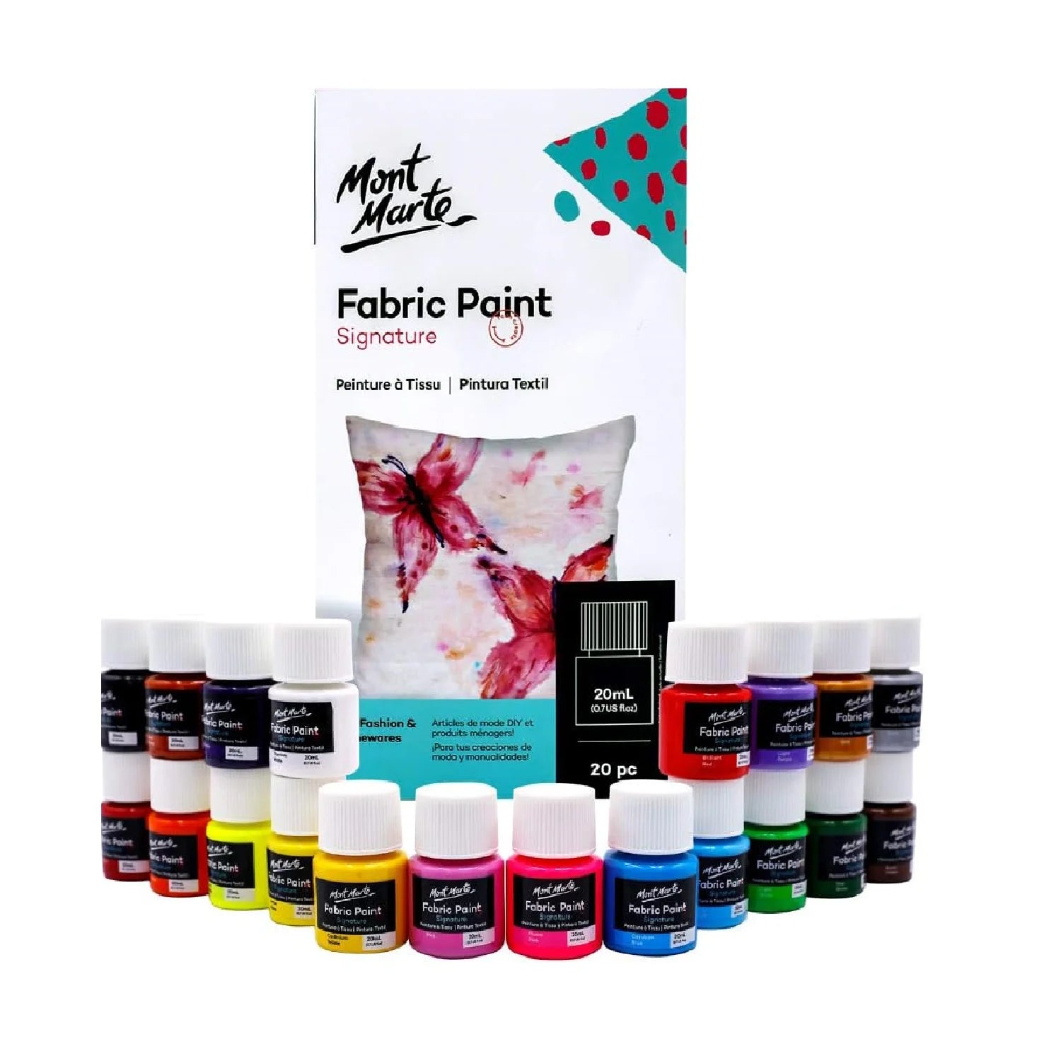 Buy Mont Marte Signature Fabric Color Paint set 20Pcs x 20ml at Best Price in Pakistan. Best Art Supplies, Office & Stationery Store ✔ Free Delivery ✓ Art Deals