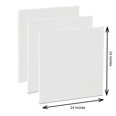 Best Quality Good for fine arts & crafts Good for acrylic & oil paints Attractive looks Pack of 3 Canvas Board 24 inch x 24 Inch