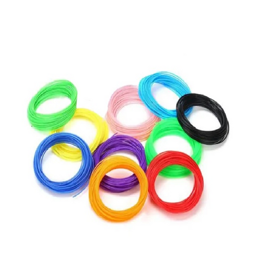Enhance your 3D printing experience with our pack of 10 multicolor filaments. Each 1.75mm wire is 5 meters long, providing ample material for your creative projects.