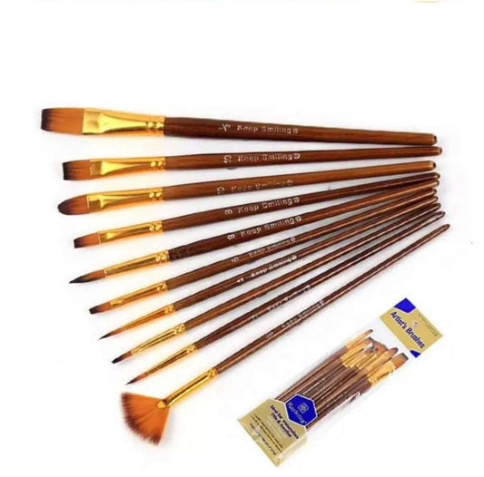 Buy Pack of 10 Multi Shapes High Quality Nylon Professional Art Paint Brush at Best Price in Pakistan. Best Art Supplies, Office & Stationery Store. ✓Free Delivery ✓Cash on Delivery ✓Deals